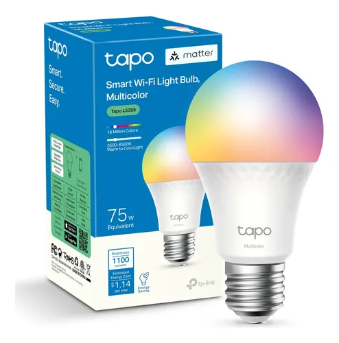 Lâmpadas Inteligentes Tapo Tp-link 1100 Lúmens Rgbw Led A19